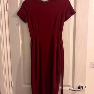 Oh Polly Burgundy Midi Dress